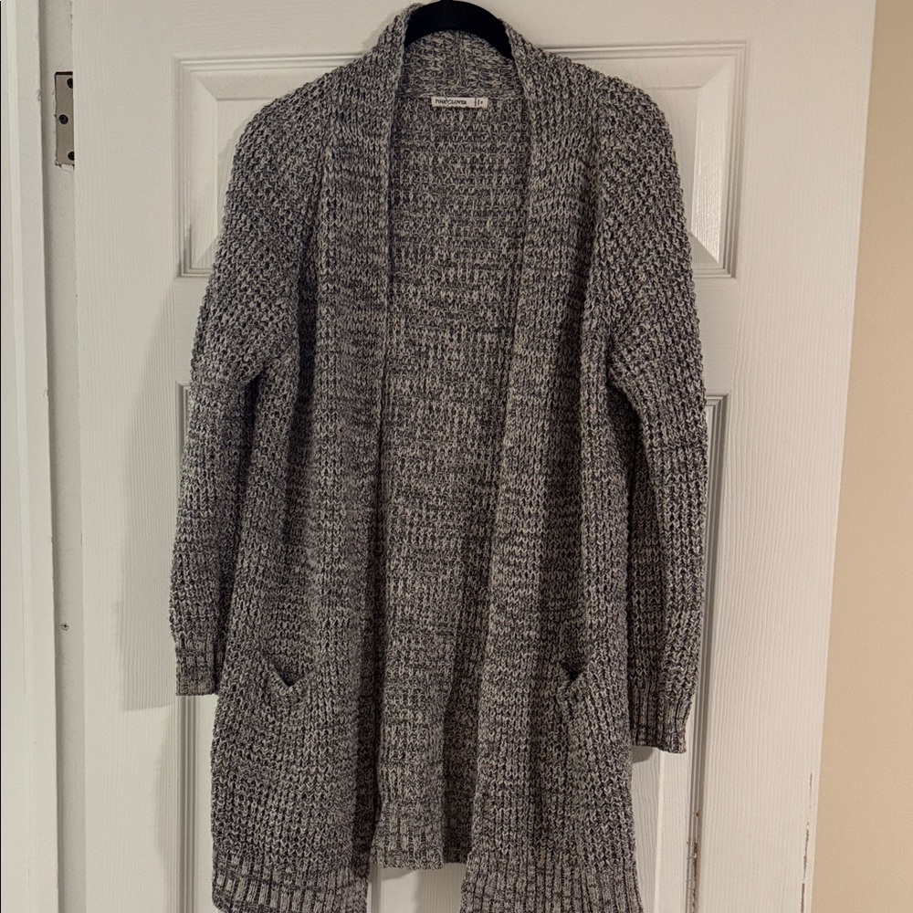 Pink Clover Charcoal Knit Cardigan